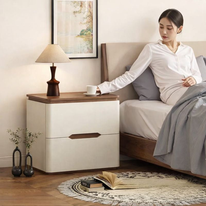 [Promo 2x1] Organizador de Madera para Mesita de Noche con Dos Cajones - Diseño Moderno