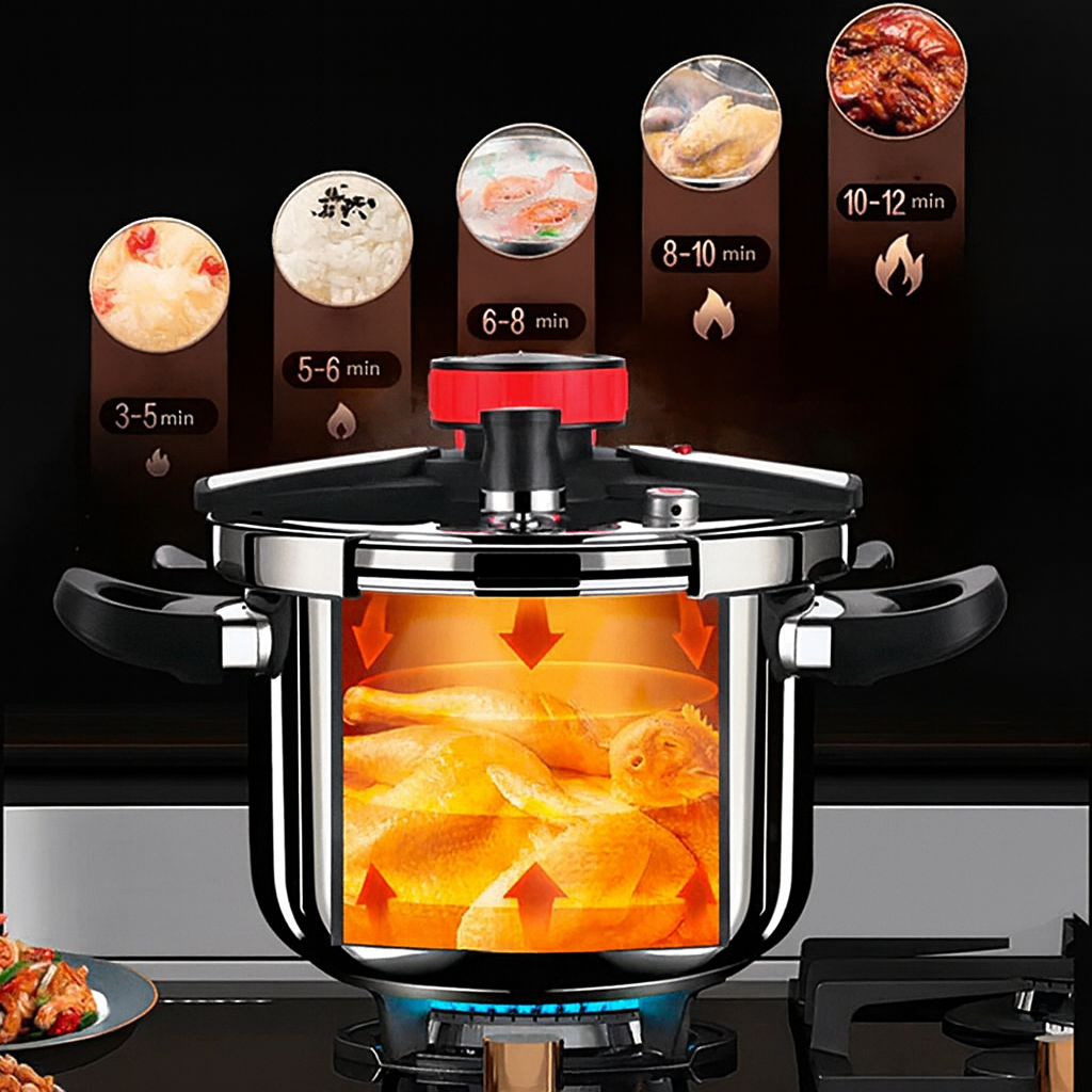 [Llevá 2, Pagá 1] Olla a Presión MasterTurbo de Acero Inoxidable | Antiexplosiva + ¡Regalo de Kit de Utensilios!